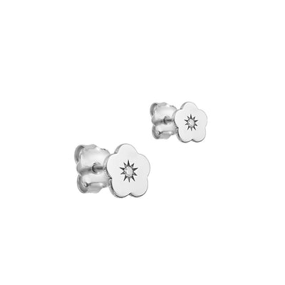 Stud Earrings Petit Jolie with white diamonds in white gold