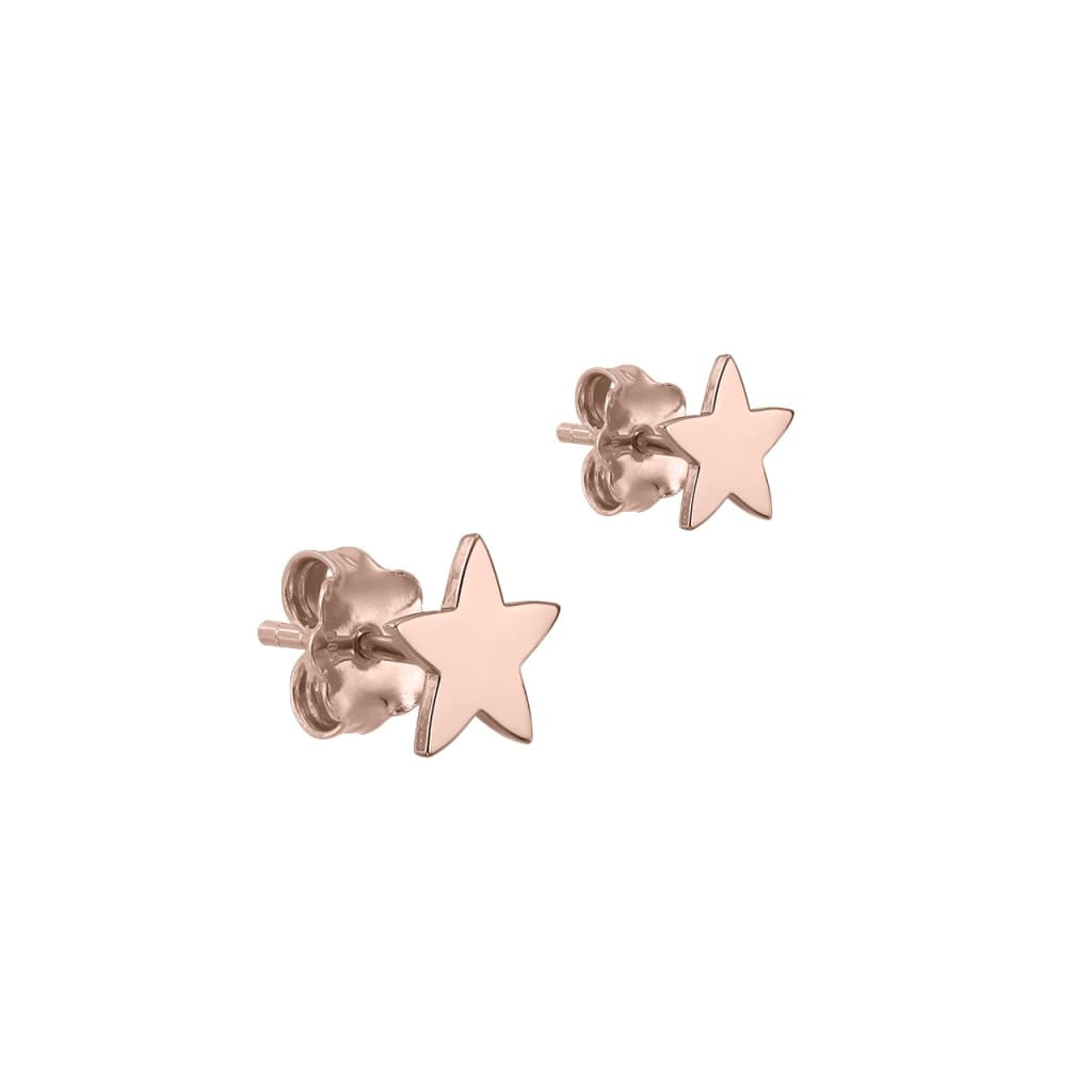 Stud Earrings Shiny Star in rose gold - Earrings